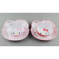 Two Tone Melamine Plate with Hello Kitty Logo (PT7102)
